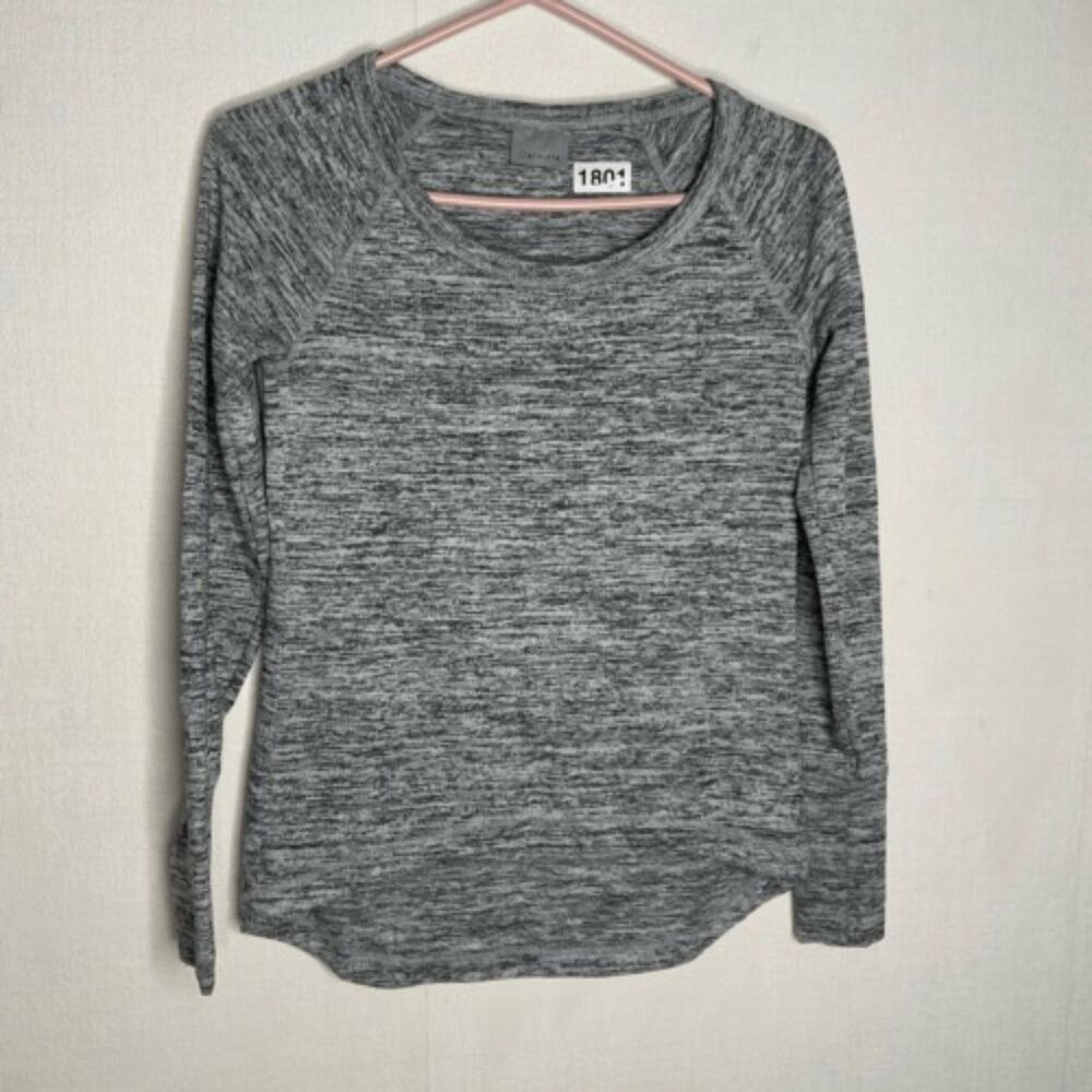 Athleta Knit Long Sleeve Sweater No Sweatin It Sharkbite Women Size S Marle Gray